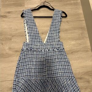 Elegant Blue Tweed Dress